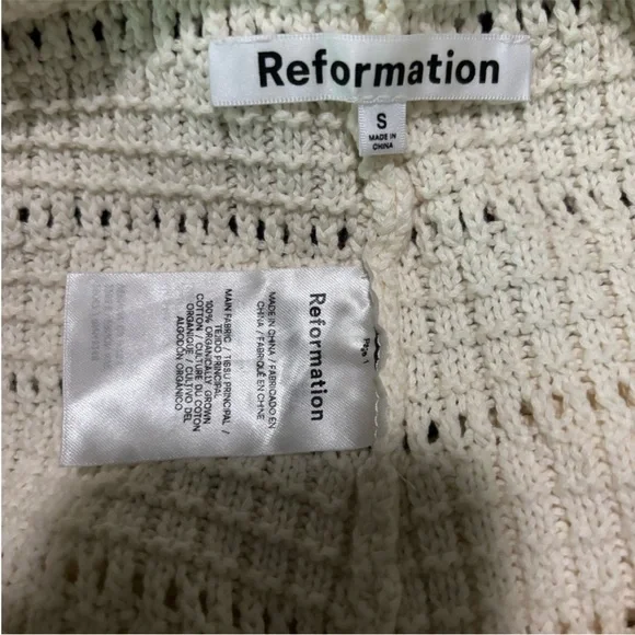 REFORMATION Rosso Open Knit Pant in Gossamer- Small - Picture 6 of 7